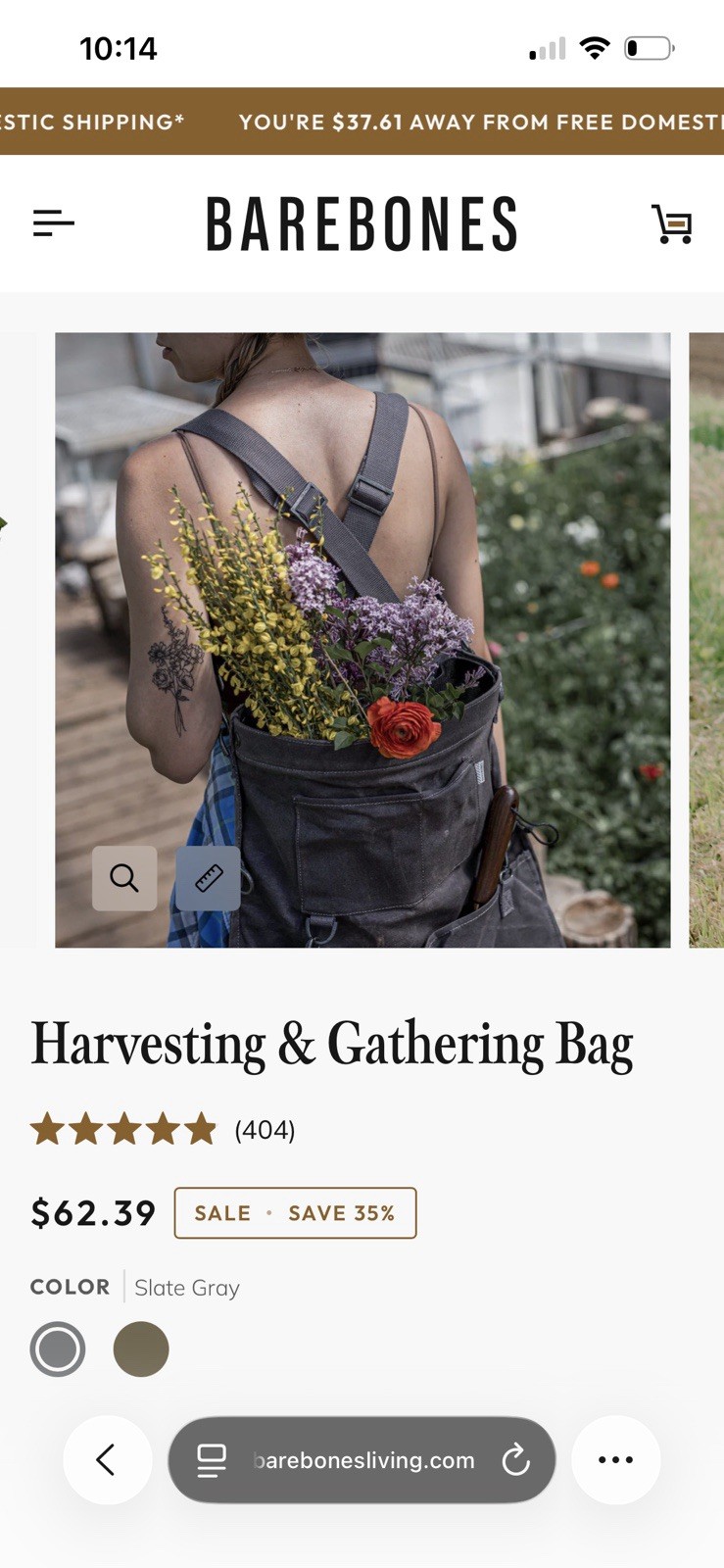 Barebones Gray Canvas Harvest Bag
