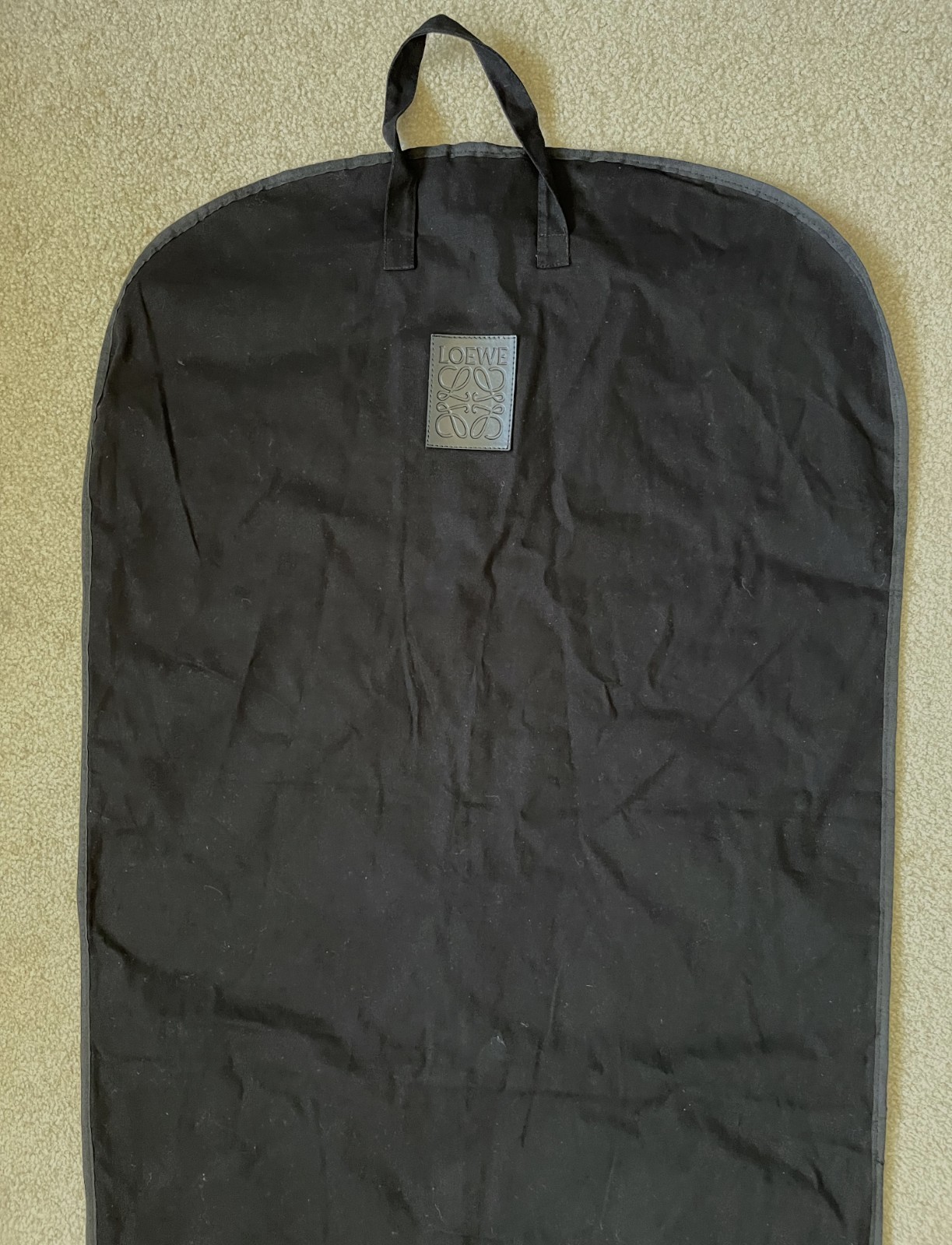 Authentic LOEWE 60×26 Zip Up Cotton Canvas Trip Travel Garment Bag Ship Fast