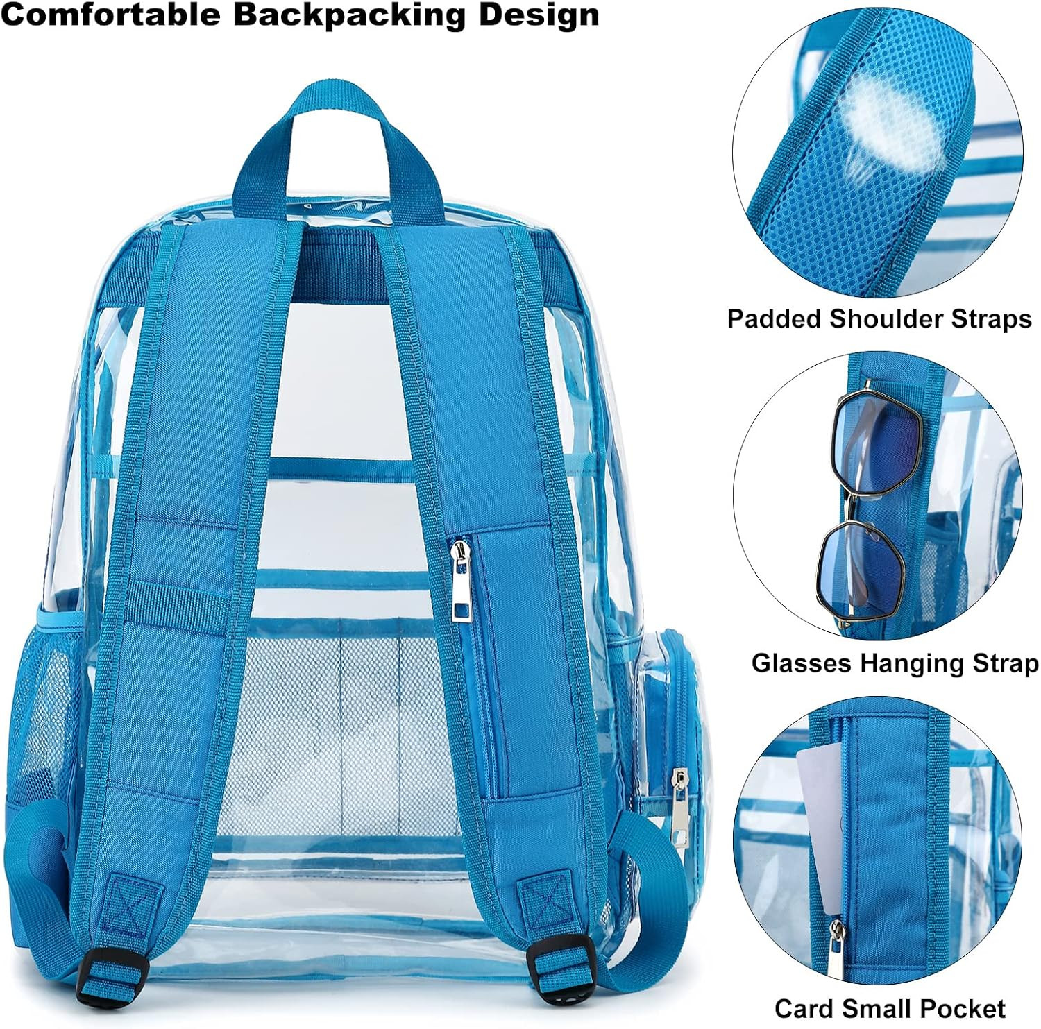 Heavy Duty Clear Backpack School Backpack, PVC Transparent Backpacks See through