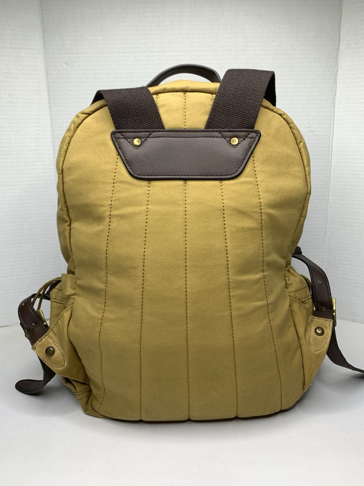 G. H. Bass & Co Light Canvas Brown Backpack P133