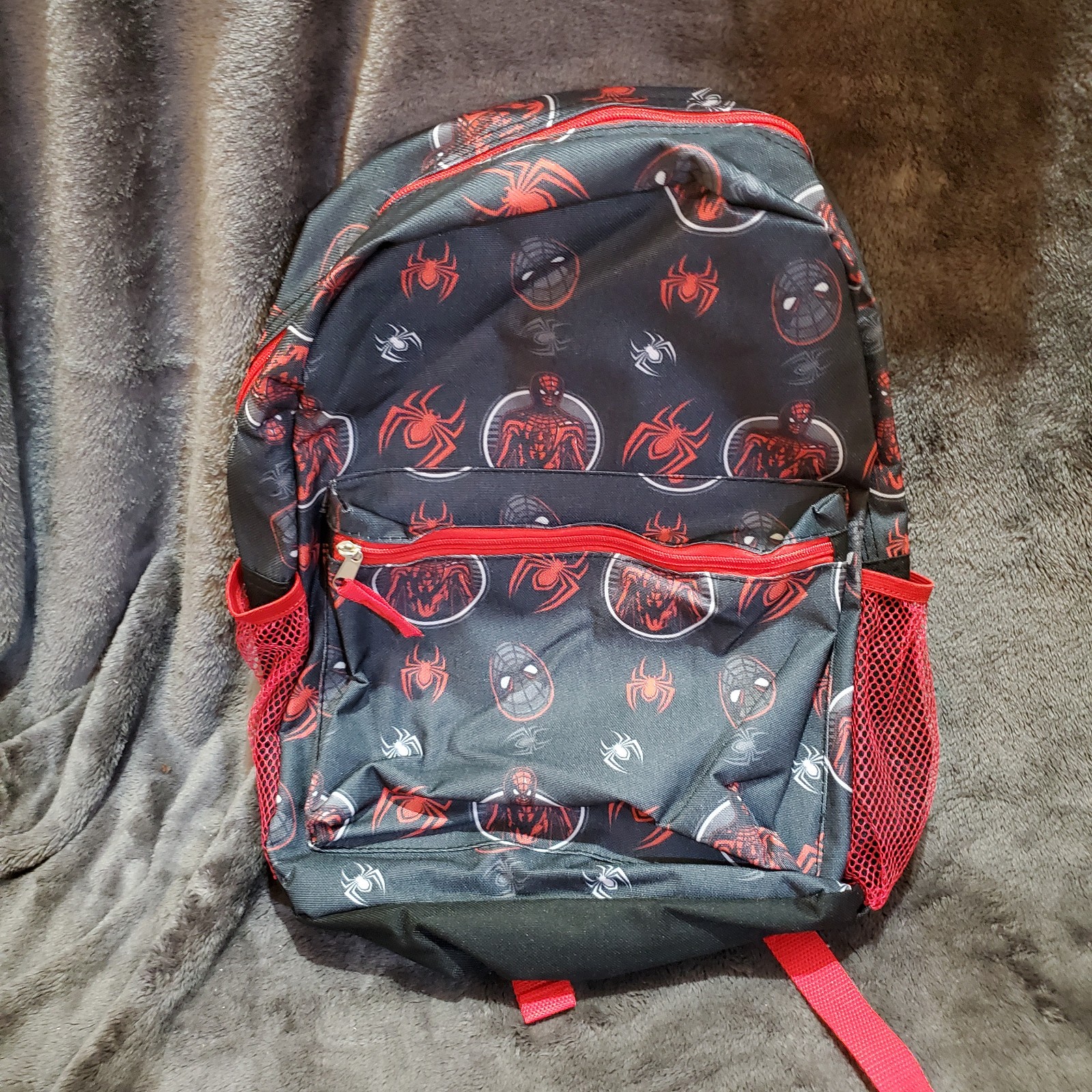 Marvel Spiderman “Miles Morales” Backpack Black/Red Print All Over