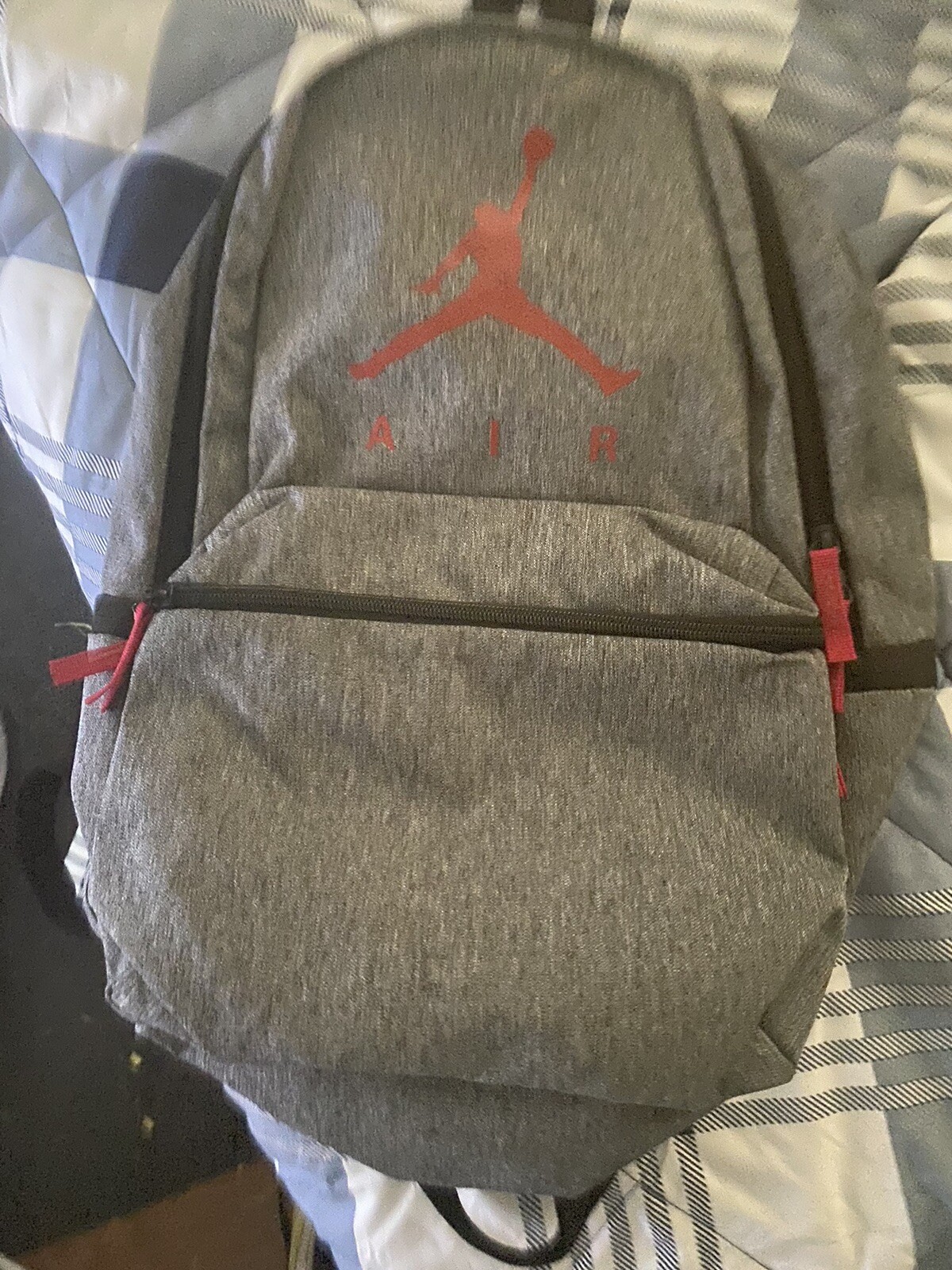 Nike Air Jordan Jumpman Logo One Size Backpack Carbon Heather/Gym Red 9A0289-R61