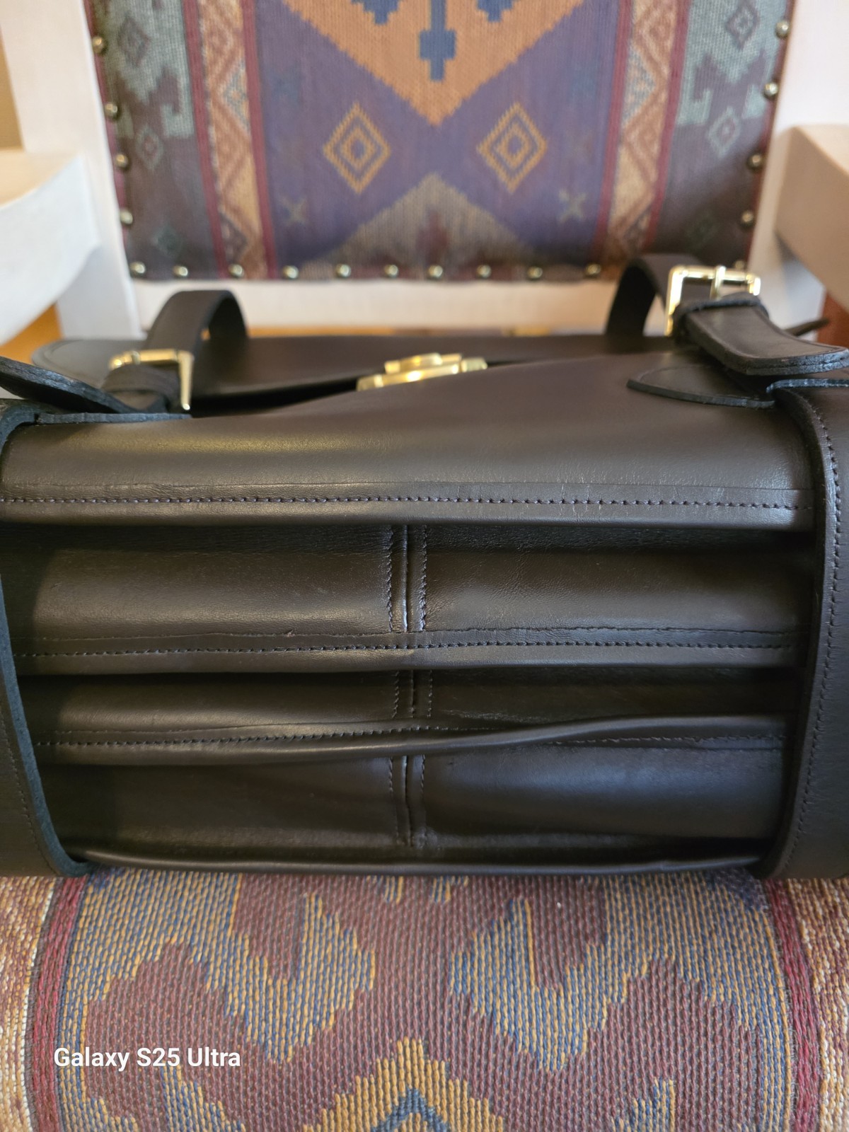 CUSTOM HIDE “1945 US ARMY” 3-Compartment / Leather Briefcase / Messenger Bag