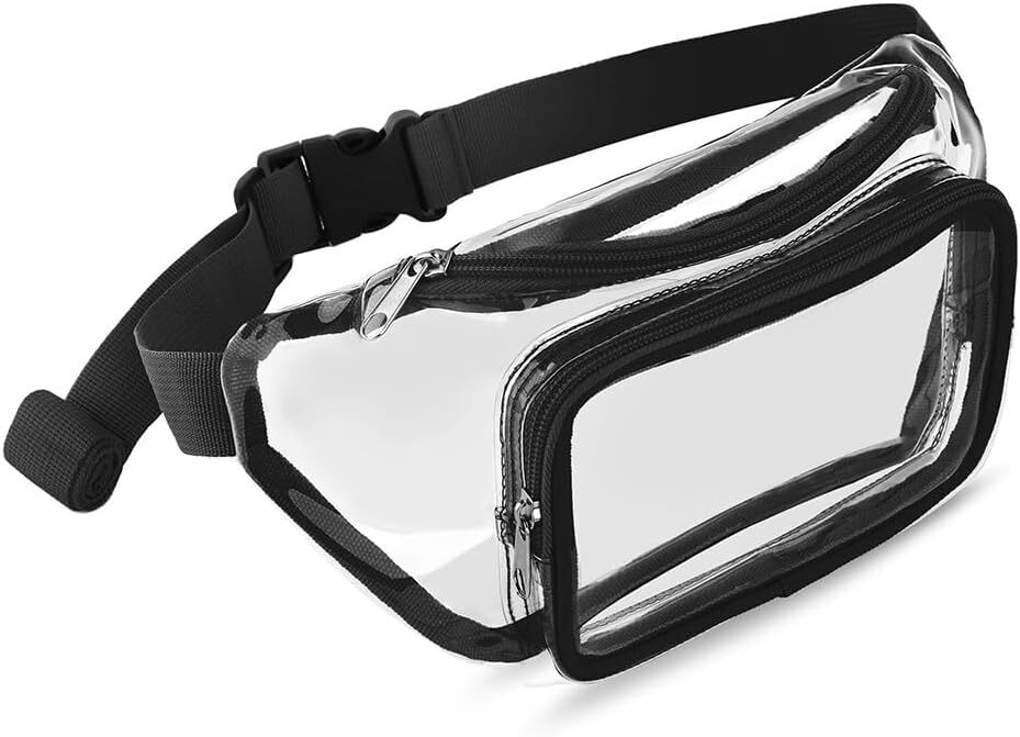 Clear Purses for Women Stadium, Fanny Pack Bag Stadium Black