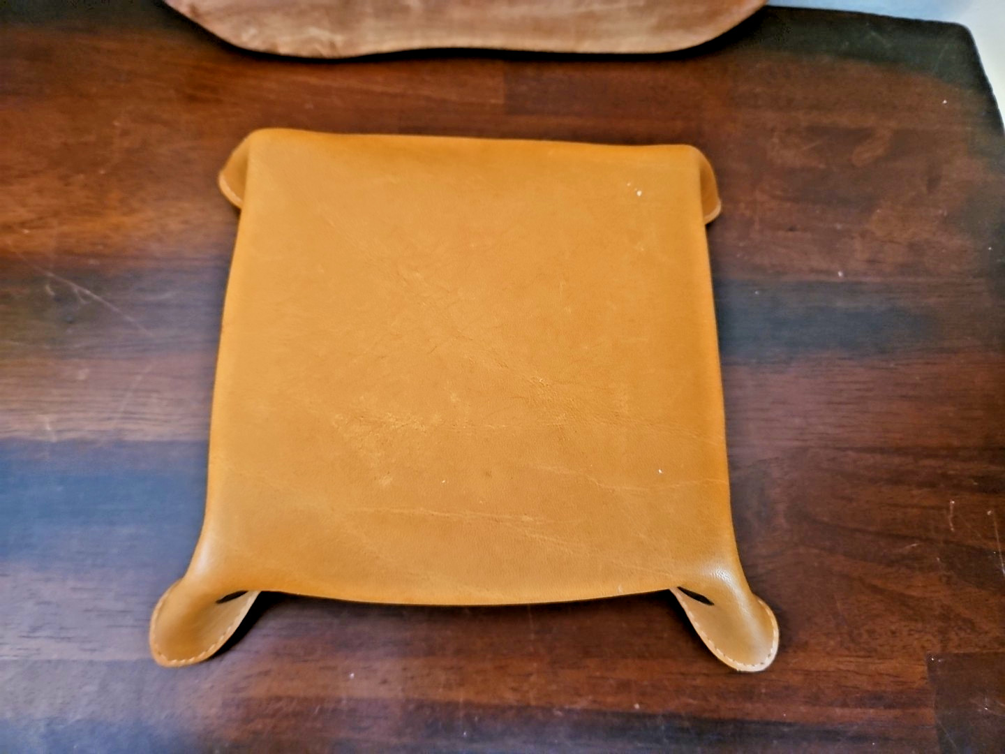 Satchel Leather Travel Tray 4″x4″ – Handmade in Savannah GA – Pre-Owned