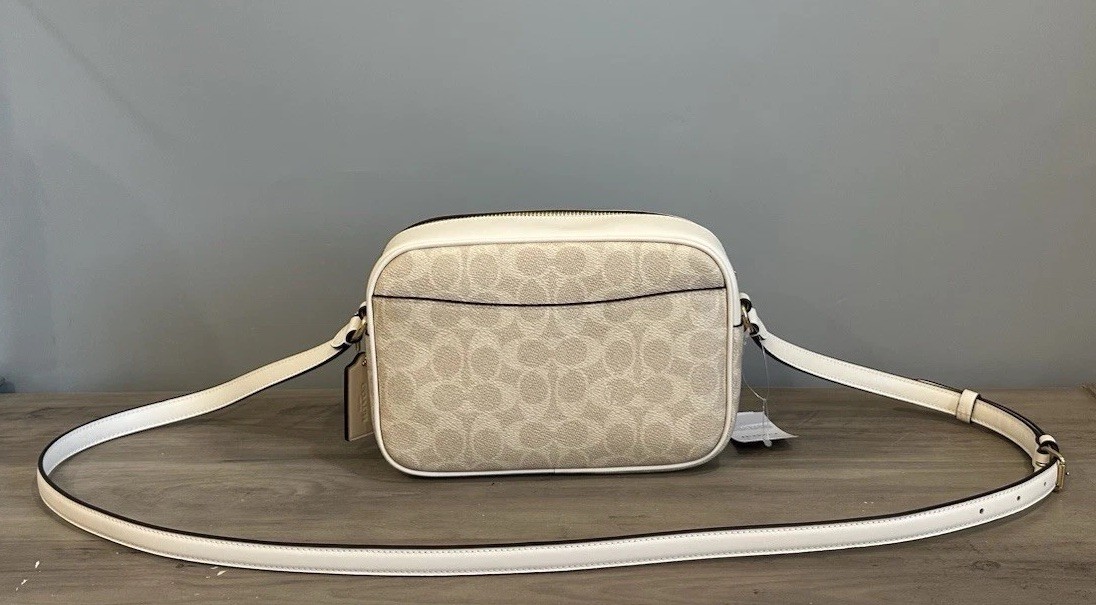 COACH Jamie Camera Crossbody Shoulder Bag Signature Canvas Sand/Chalk CZ186 NWT