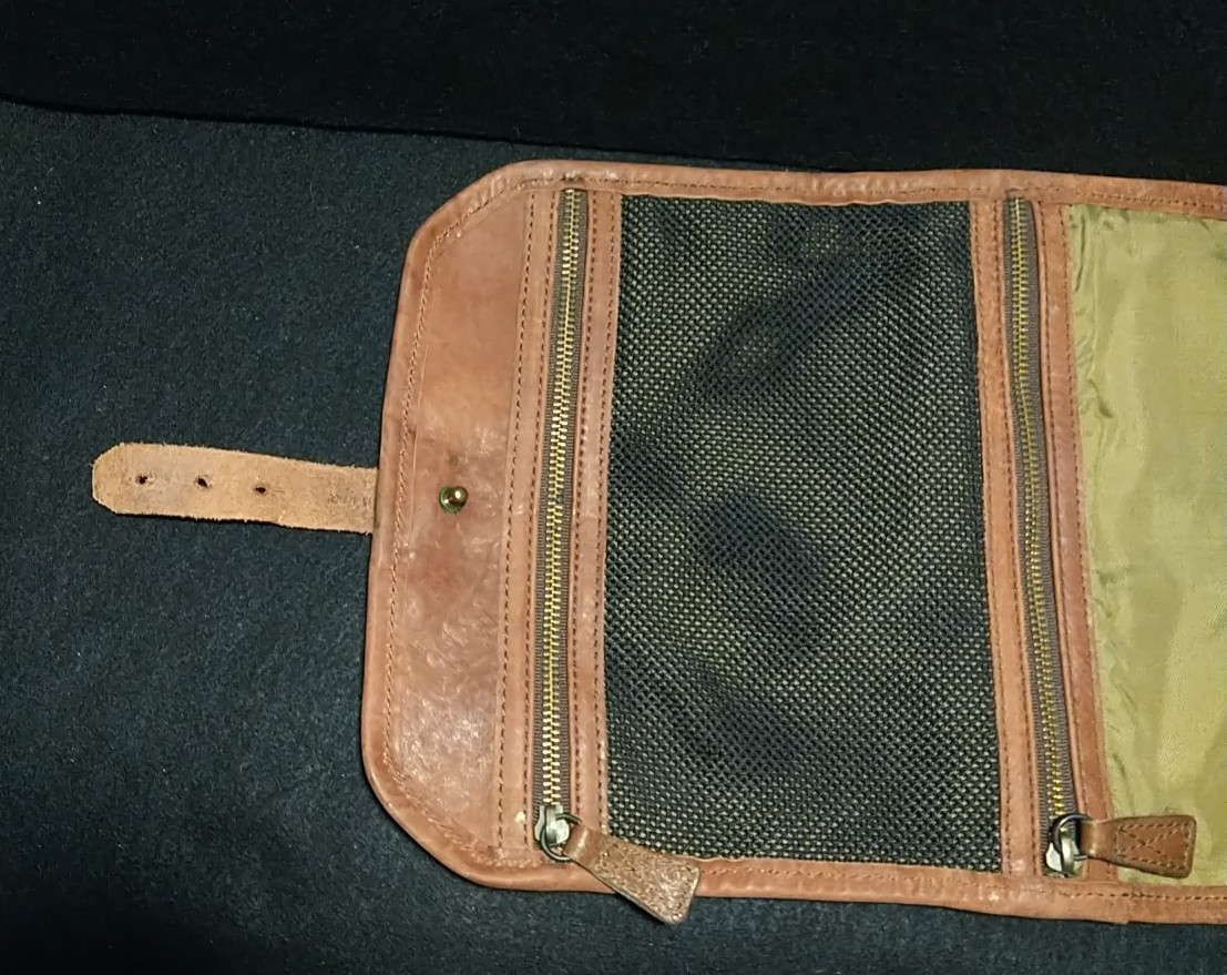 Buffalo Jackson Dakota Dopp Roll Up Waxed Canvas Toiletry Organizer Portable