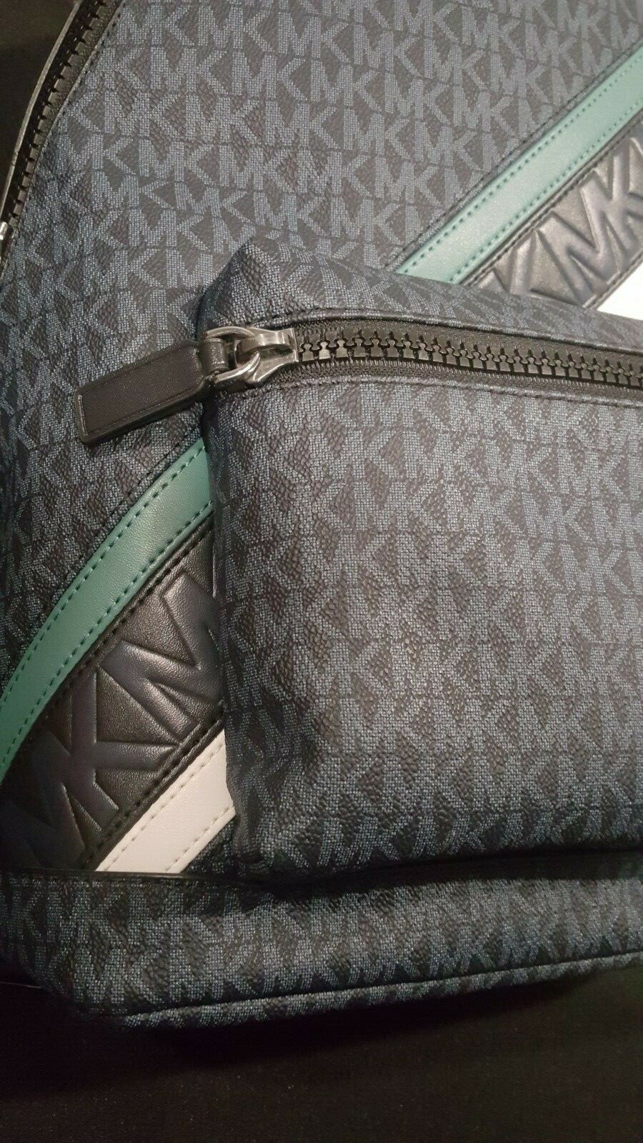 Michael Kors Pattern Medium Unisex Backpack Black/Blue/Teal/White, Retail $548