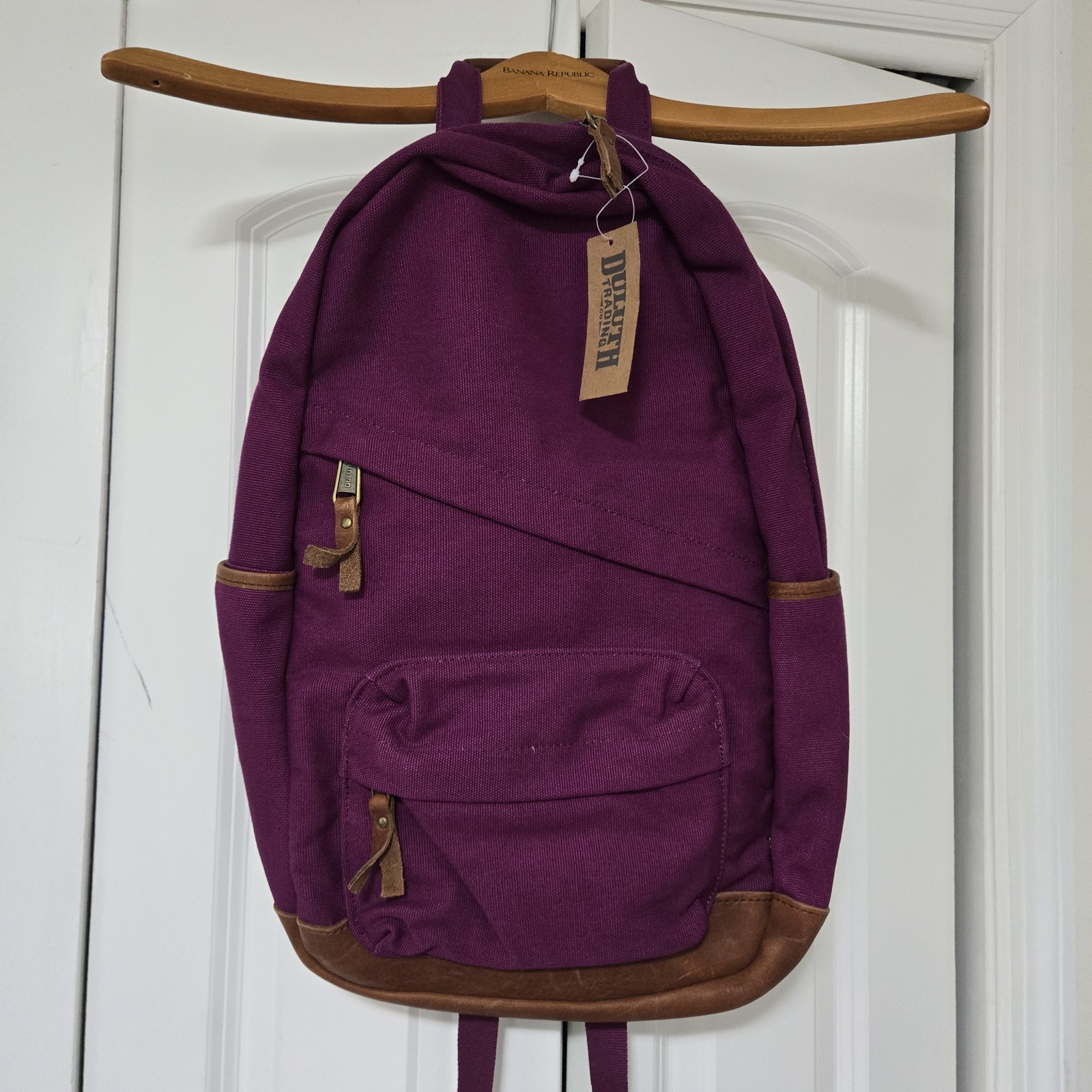Duluth Trading Mixed Media Backpack Lifetime Canvas Leather Bottom NEW WITH TAGS