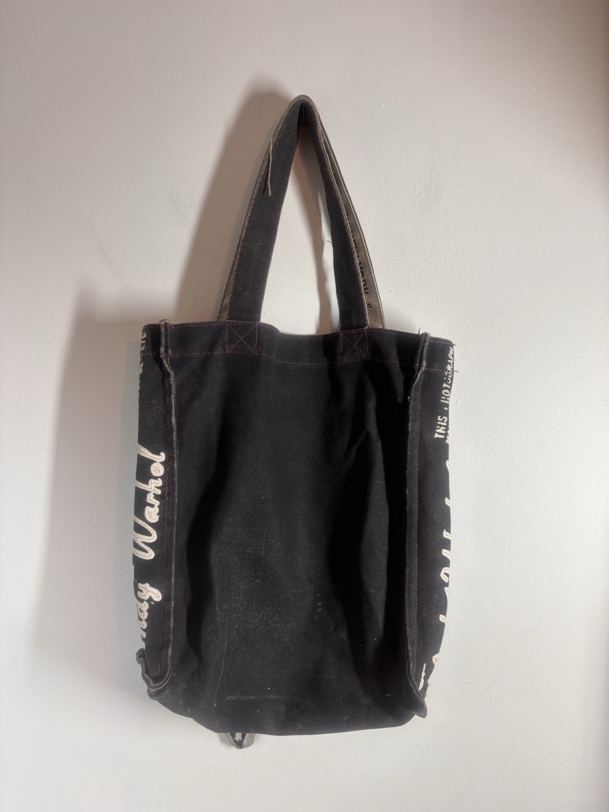 Andy Warhol Flowers Canvas Tote Bag NYC Used Rare