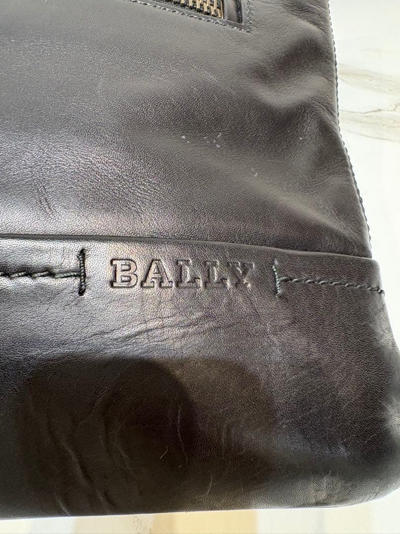 Bally Trainspotting 2Way Briefcase Leather Black Shoulder Bag Used From Japan