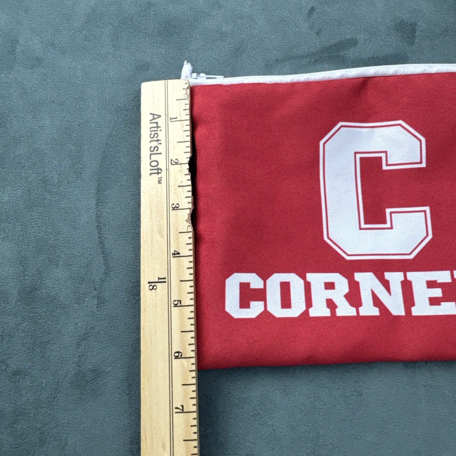 Cornell University School Logo Red Canvas Zipper College Pouch