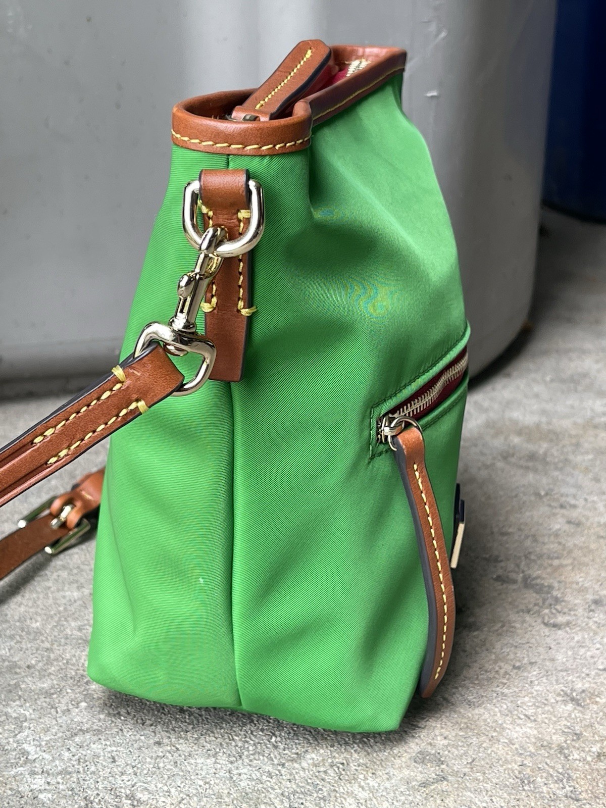 Dooney & Bourke Wayfarer Small Hobo Crossbody Bag Vibrant Green & Brown Leather