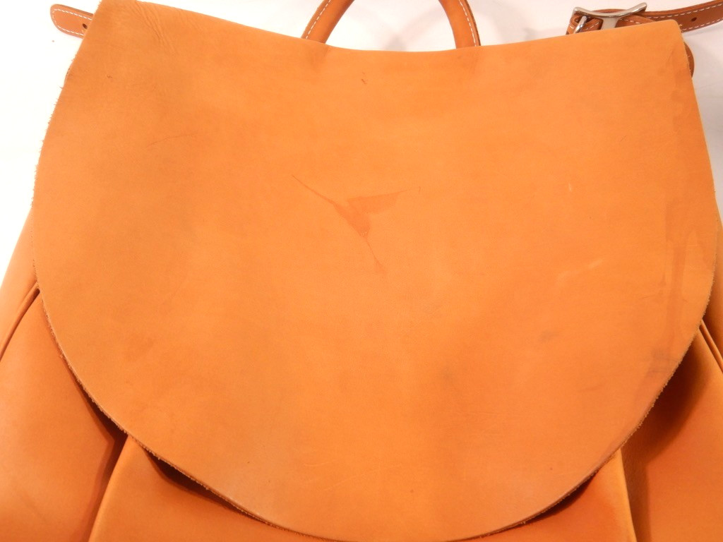 J Peterman ‘Counterfeit’ Mailbag Caramel Brown Leather