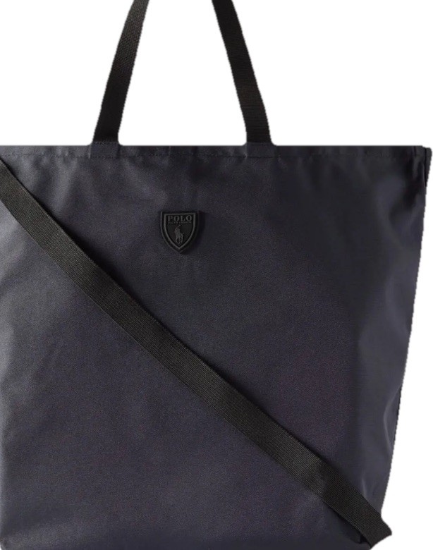 RALPH LAUREN Logo-Appliquéd Recycled Canvas Tote Men Bag Black