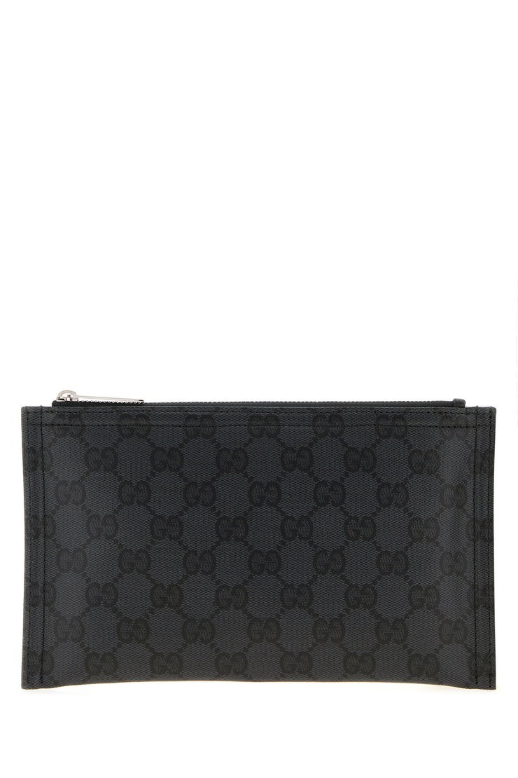GUCCI Essence Small Black GG Canvas Pouch Bag New & Authentic