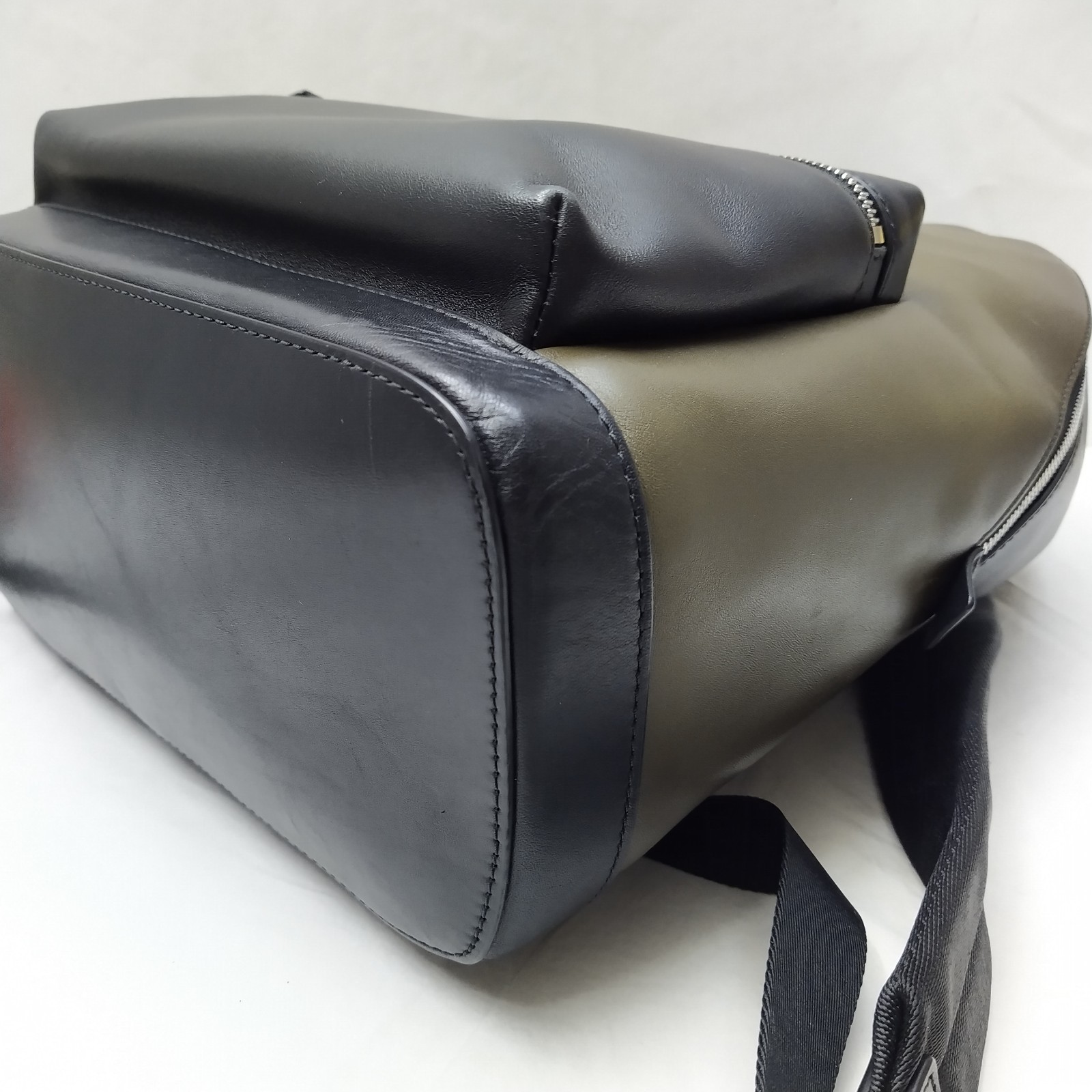Michael Kors Olive Green Leather Zipper Closure Top Handle Backpack