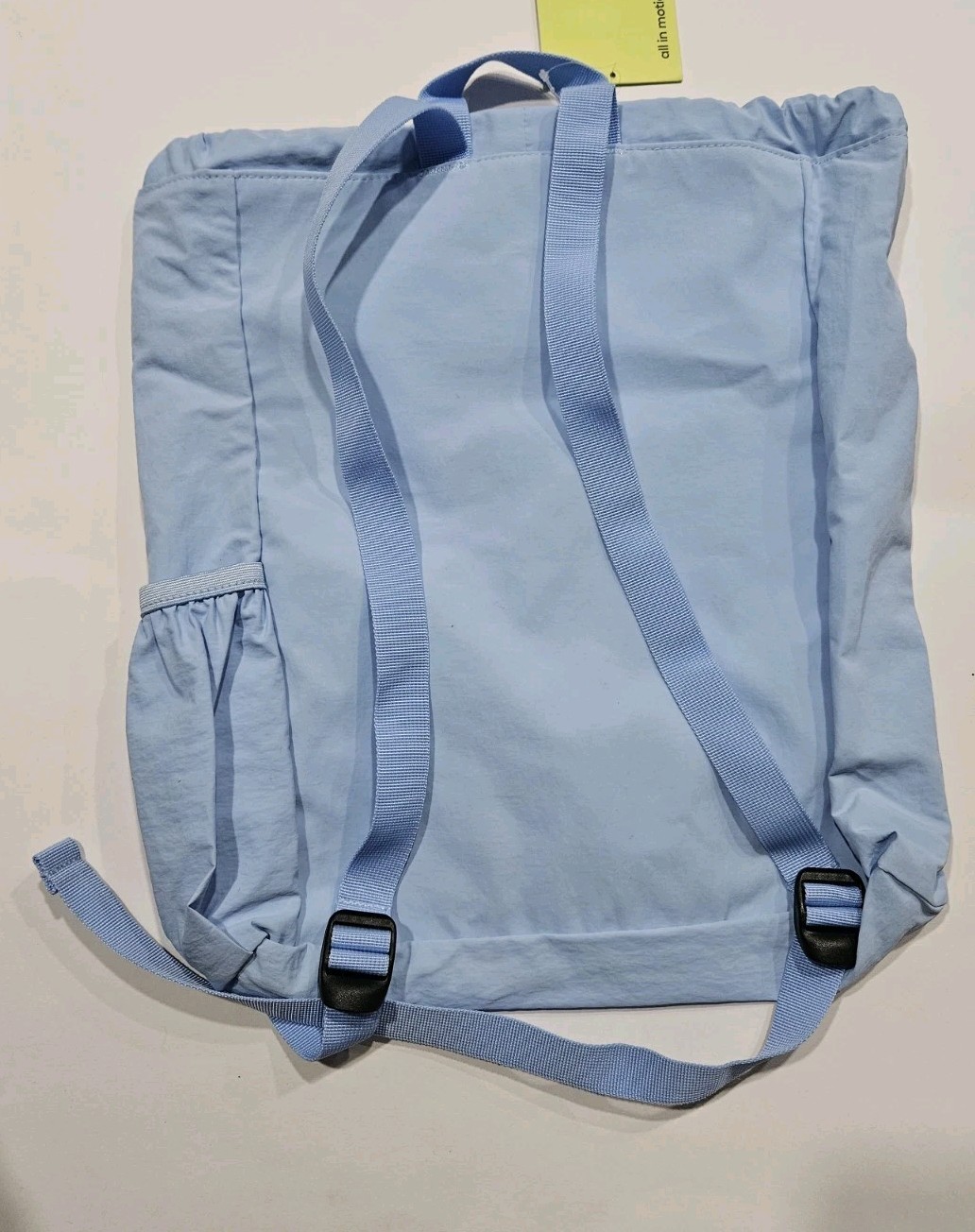 All In Motion 20L Cinch Backpack Adjustable Straps Water Repellent Light BlueNew