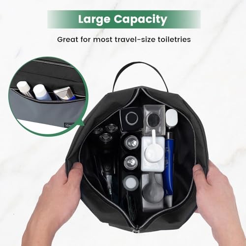 Travel Toiletry Bag Small Dopp Kit for Men Skincare Black