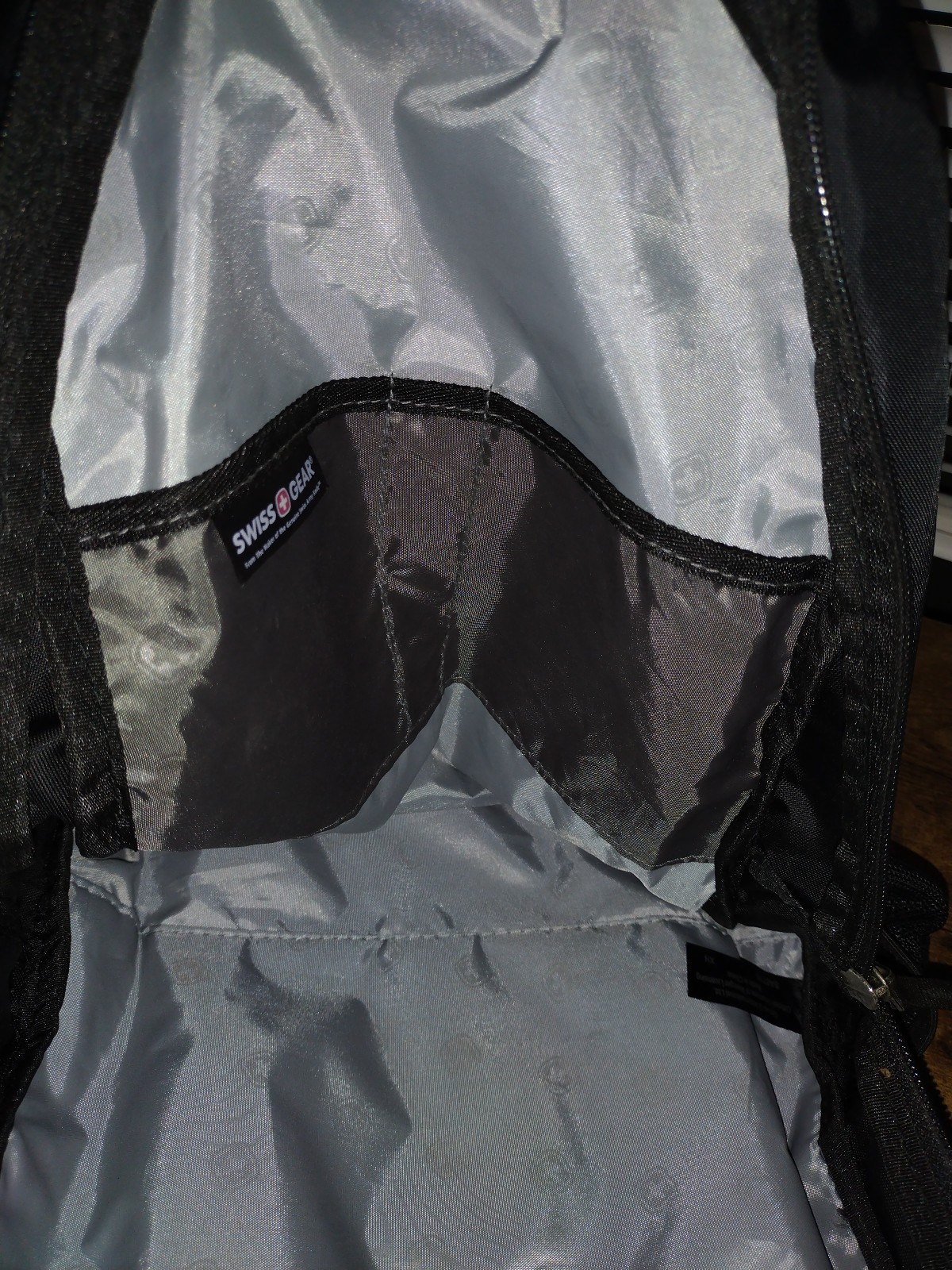 Swiss Gear Black Zip Close Side Mesh Pockets Padded Backpack