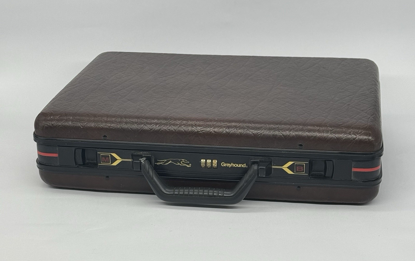 VTG Greyhound Combination Hard Shell Attache Brief Case 17x12x4″ Brown