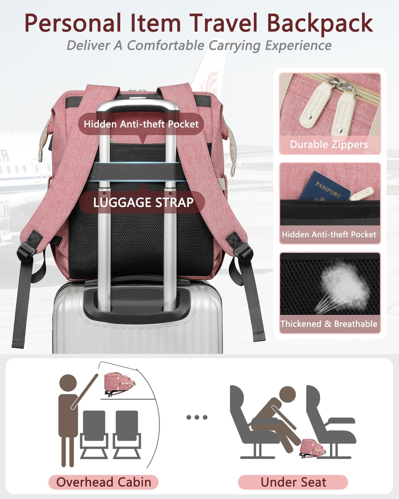 Wide Open Work Large Backpack Women USB Charging Port 15.6 Inch Laptop Bag