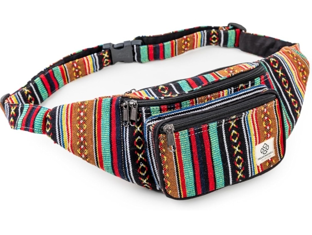 Freakmandu Unisex Hemp Fanny Pack – Hip Waist Bag Money Belt Bag Crossbody