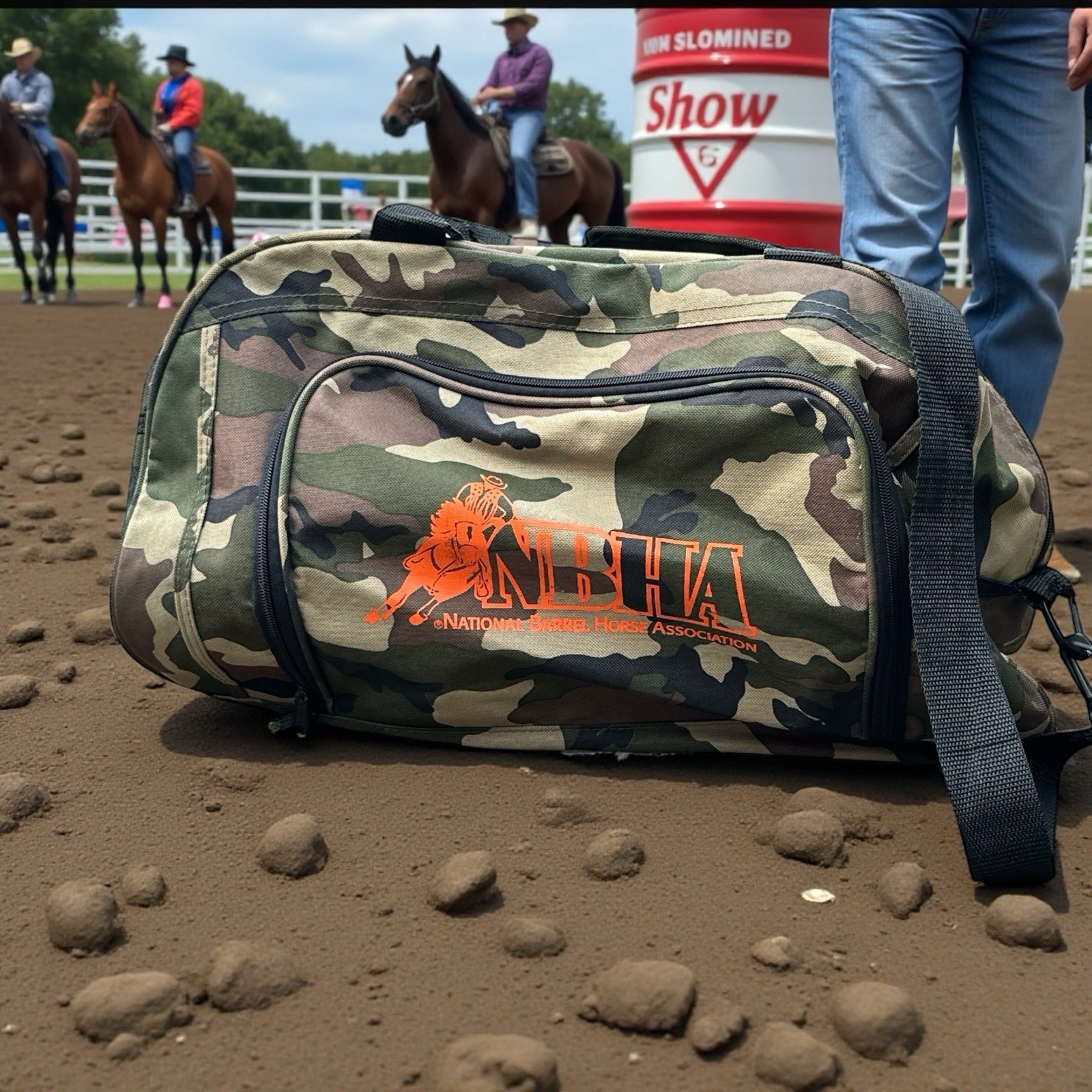 National Barrel Horse Association NBHA Camo Double Handle Duffle Bag With Strap