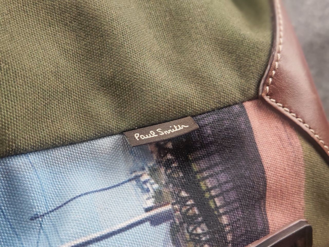 Paul Smith Limited Edition All logo Canvas Leather shoulder Messenger Travel Bag