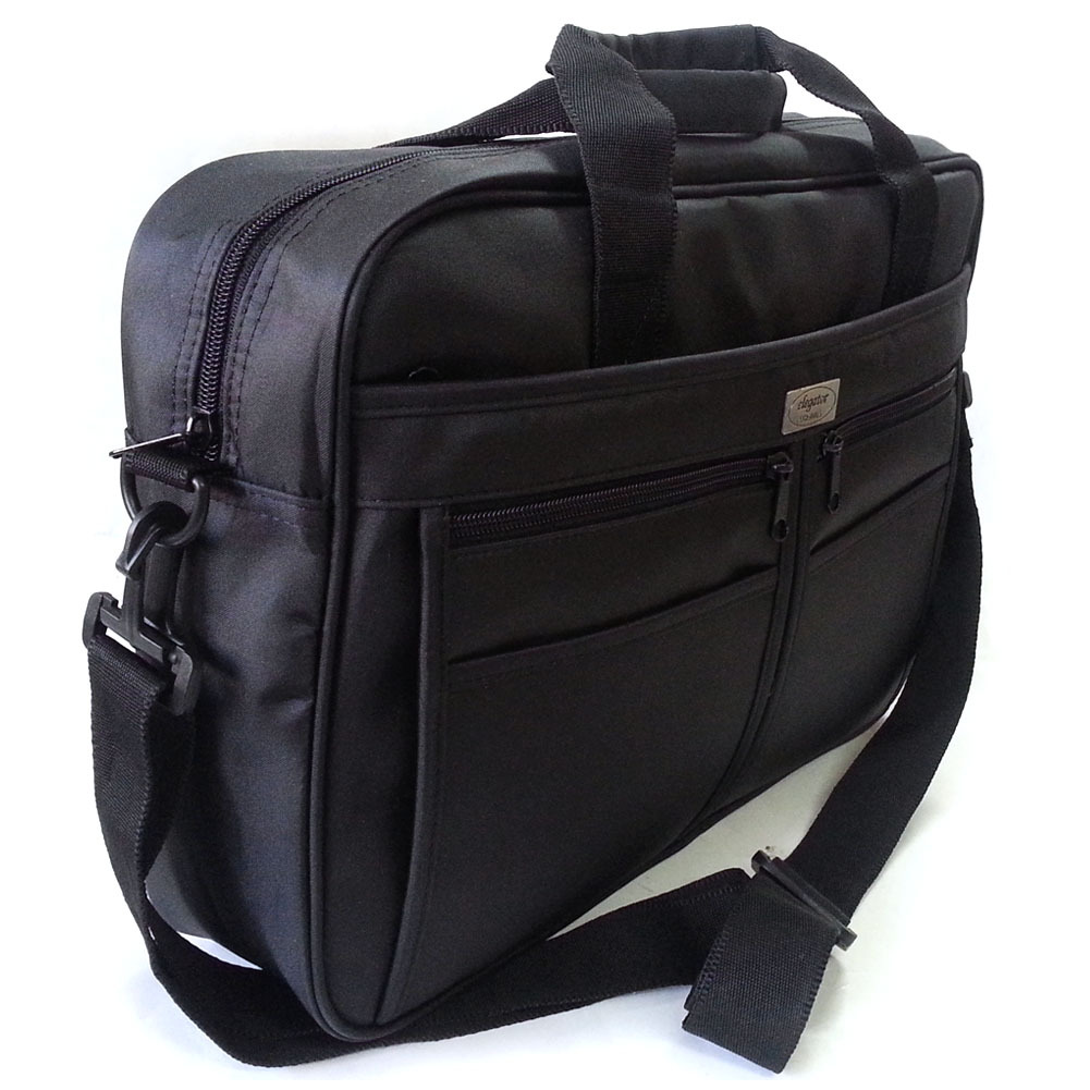 New Black 14 inch Laptop Bag Fabric Briefcase Book Bag Messenger Bag