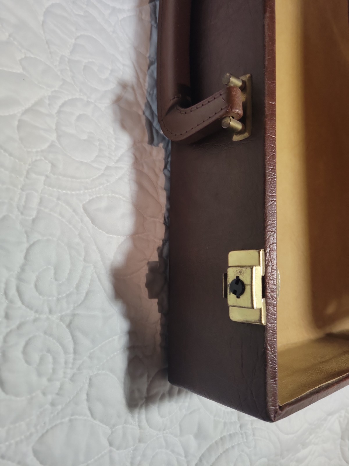 Vintage 1986 Stebco Tufide Briefcase Attache Case Brown Key Lock USA Pristine
