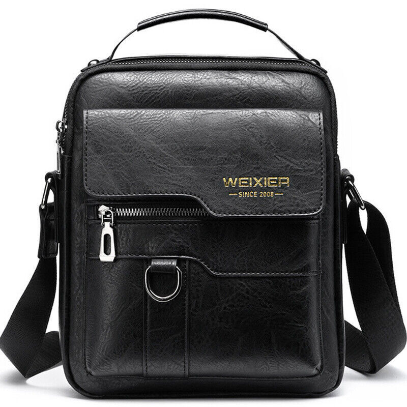 Men’s Business pu Leather Shoulder/Messenger Bag 8″ Handbag Outdoor Sport Bag B