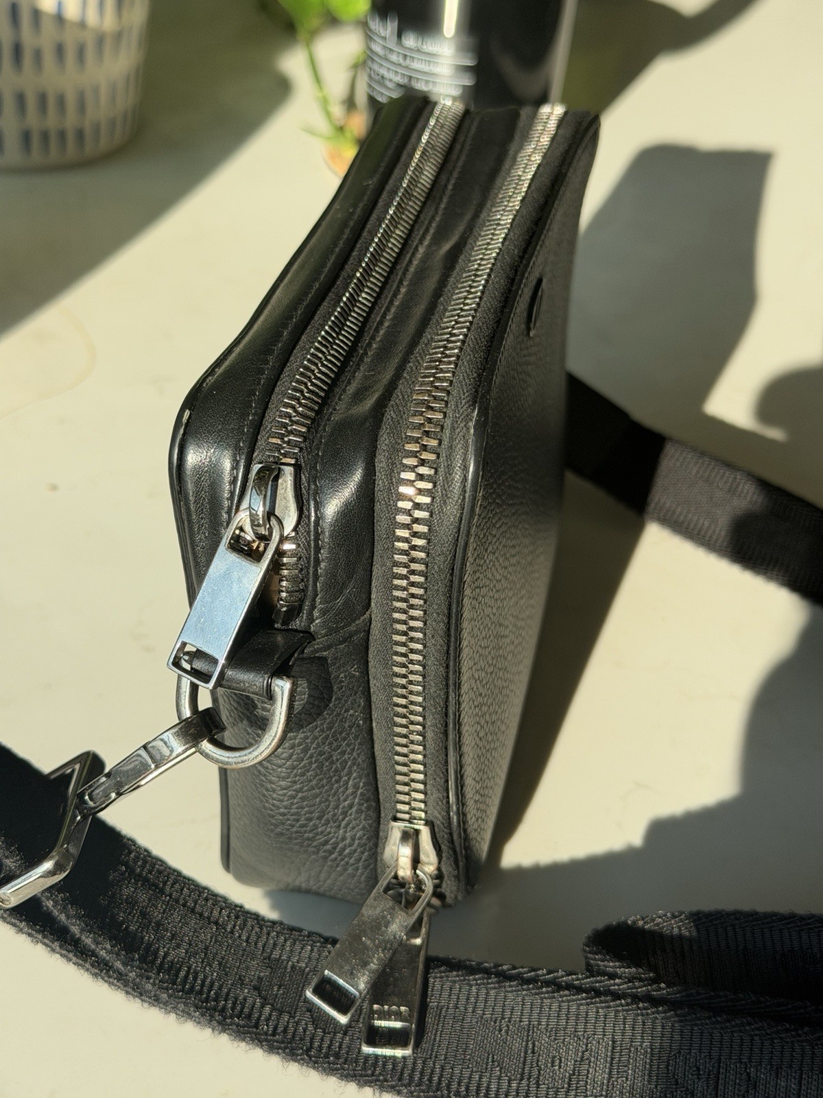 Dior Men’s CD Icon Zipped Pouch with Strap (2023)