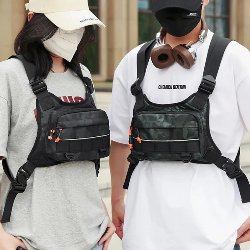 Front Chest Bag Camping Vest Backpack for Men Women Running Tactical Pack Sports