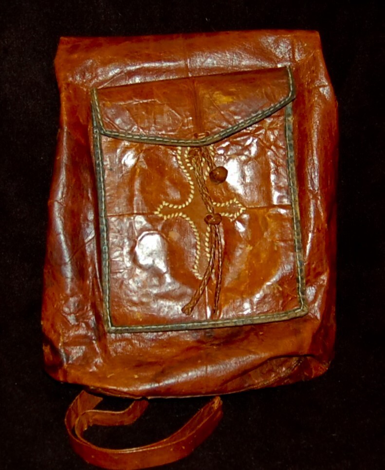 Moroccan Real Leather Berber SHOULDER BAG Cross Embroidered Folk Art
