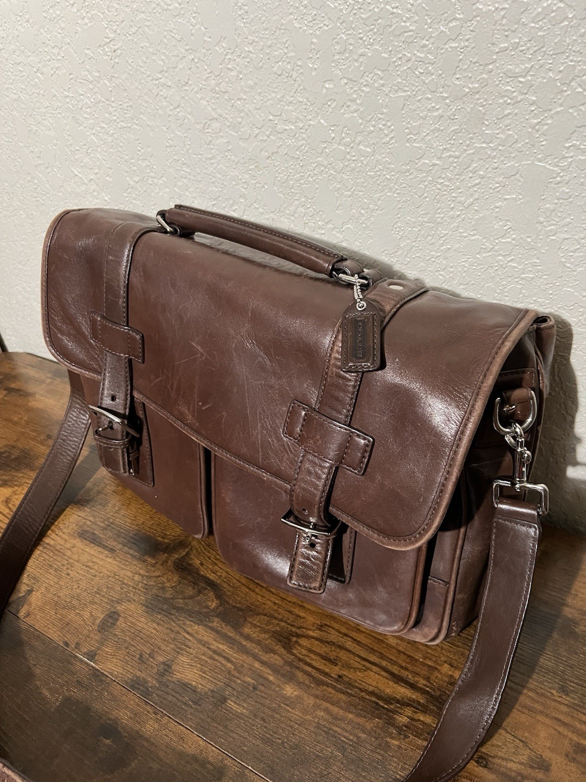 Vintage Coach Wall Street Bag Brown Glove Leather #A33-5241 Rare