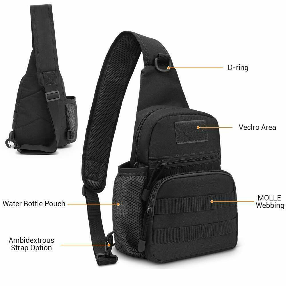 Outdoor Military Tactical Backpack Sling Bag Mini Molle Pouch EDC Waist Pack Bag