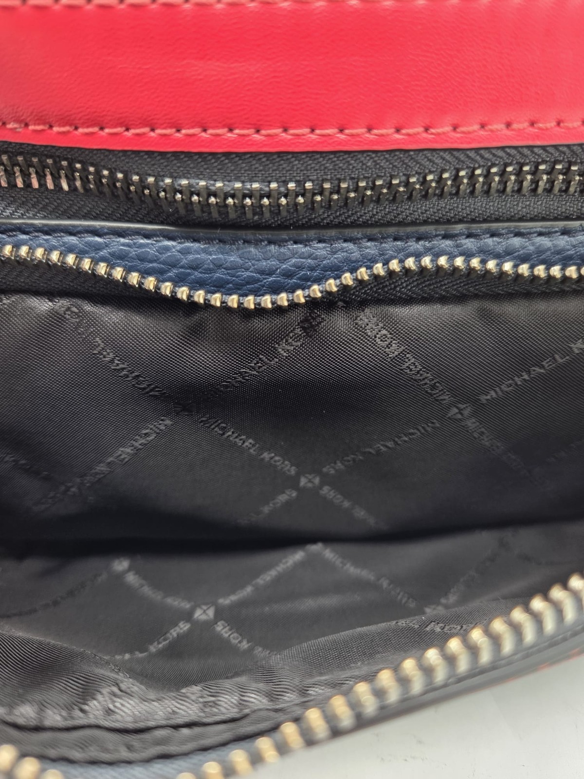 Michael Kors Pebbled Leather Sling Belt Bag Red Navy Blue Bum Bag