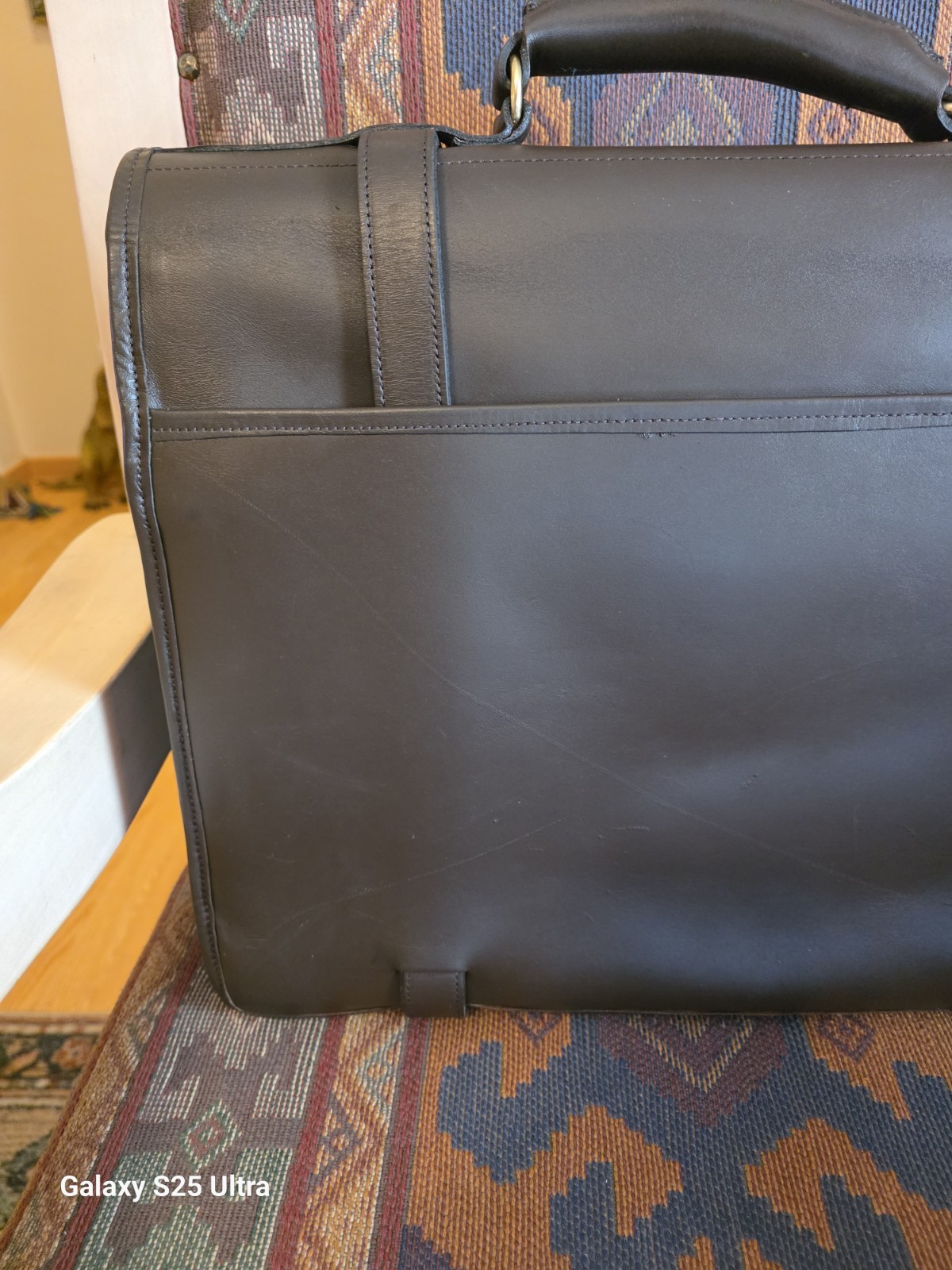 CUSTOM HIDE “1945 US ARMY” 3-Compartment / Leather Briefcase / Messenger Bag