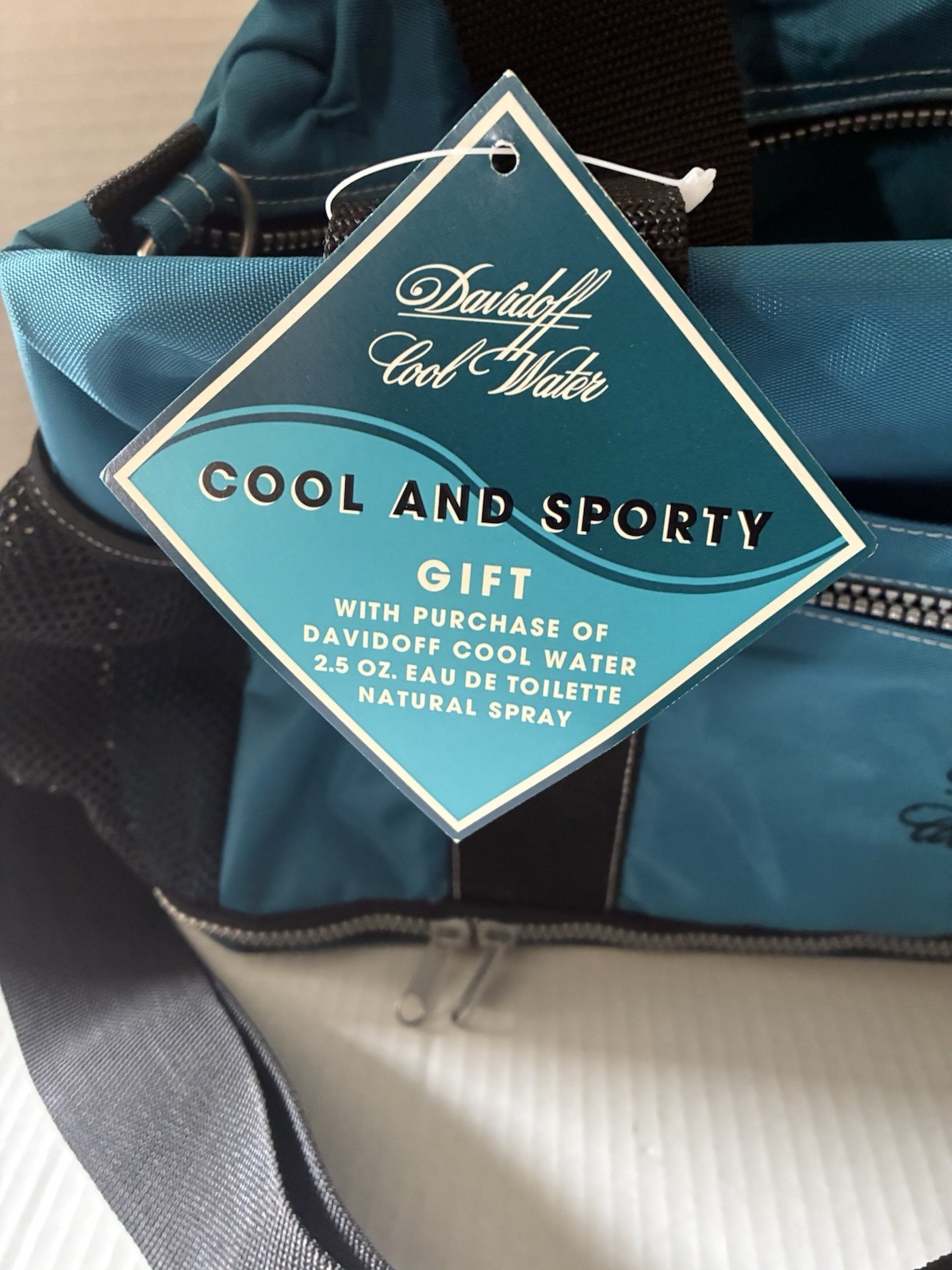 Davidoff Cool Water Duffle Bag Teal Gym Travel Sport Holdall Shoe Compartment⁠
