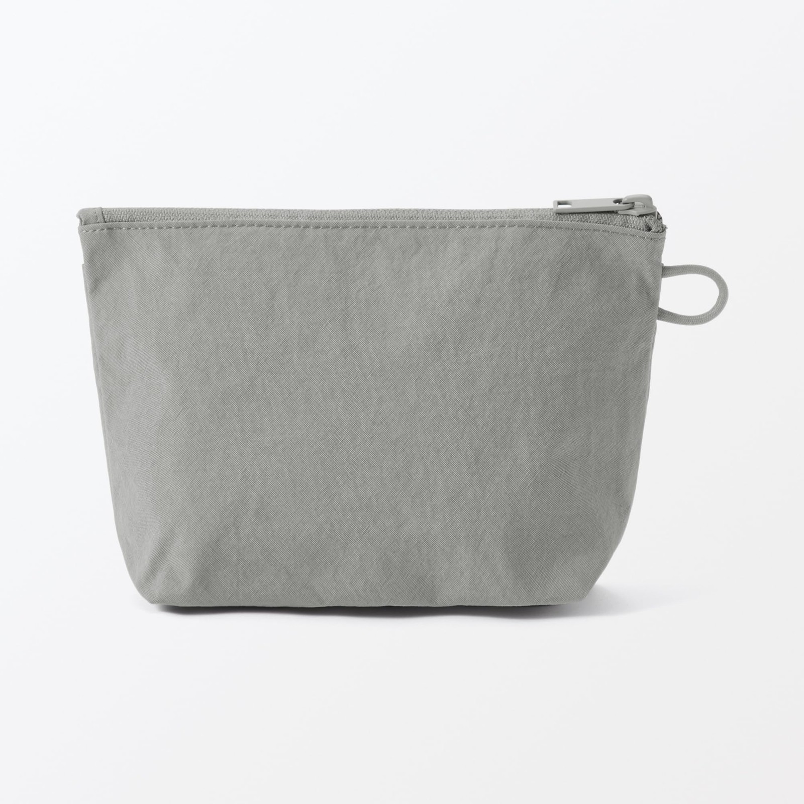 Wrinkle nylon gusseted pouch, gray, M, approx. 21 x 13.5 x 6 cm, 84475689
