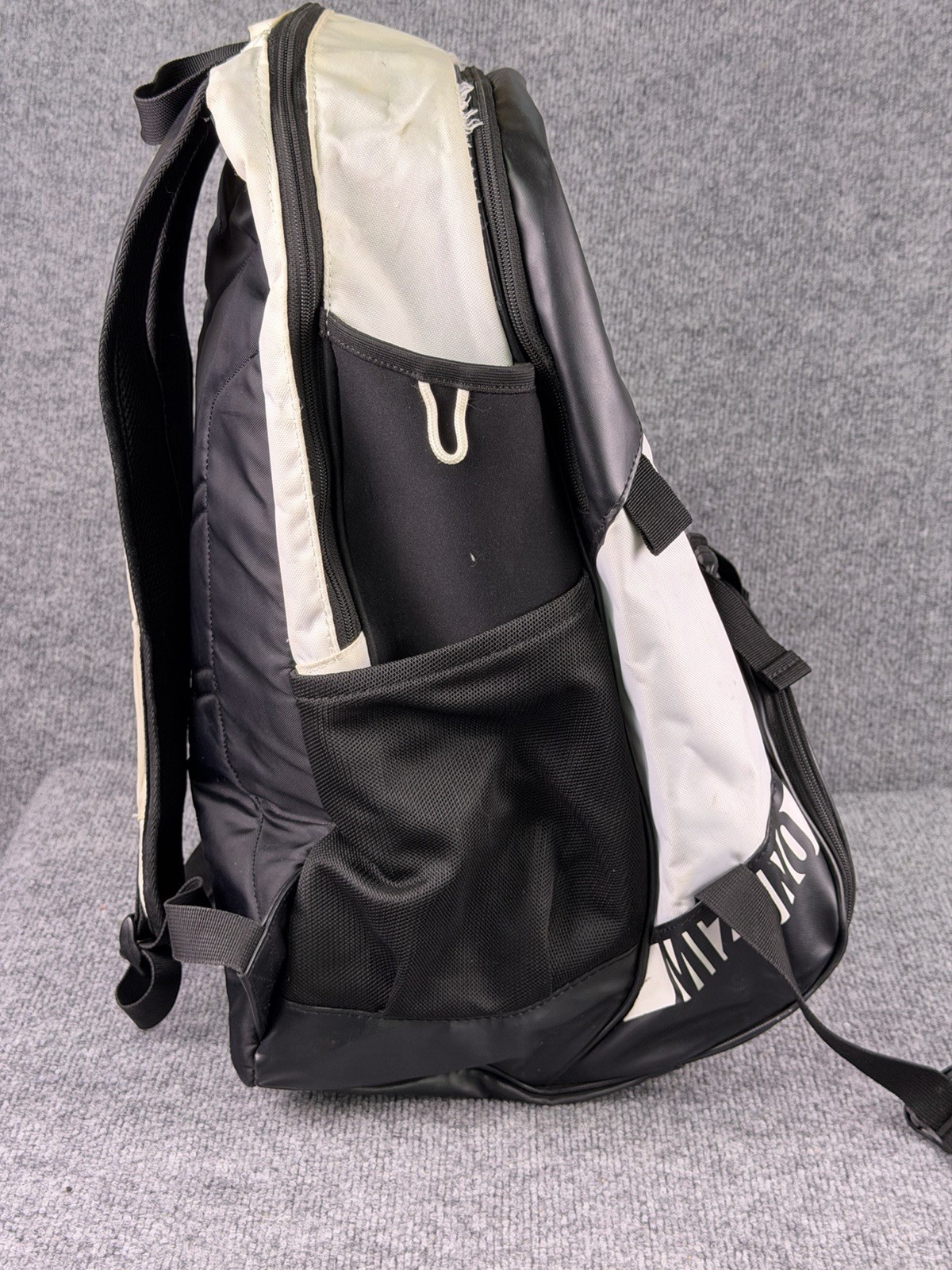 Mizuno MVP Backpack 360318 Baseball Softball Sports Bag, Black White W/logo