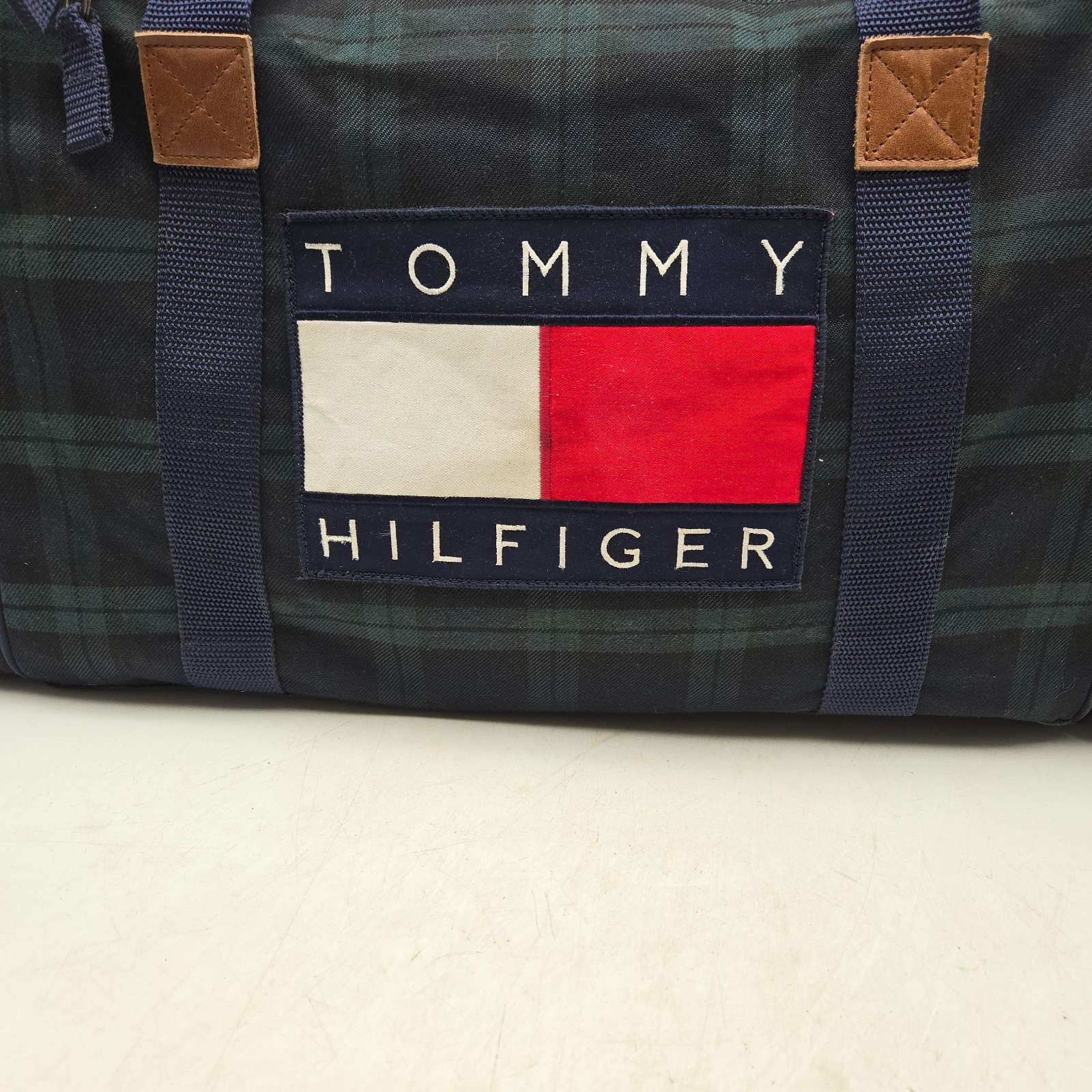 Vintage Tommy Hilfiger Duffle Bag Tartan Plaid Pepsi Cola Flag Large 90s Y2K