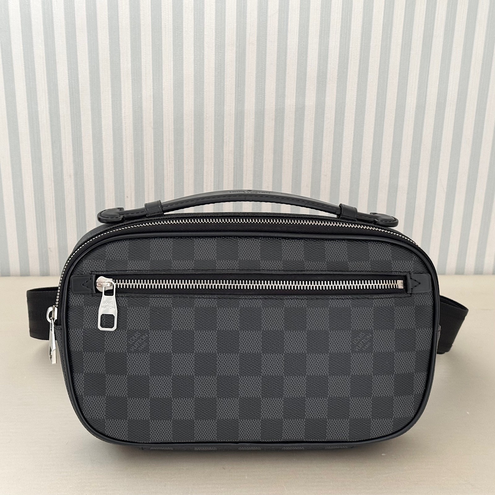 LOUIS VUITTON N41289 Ambler Damier Graphite Canvas Sling Bum Body Bag MB0186