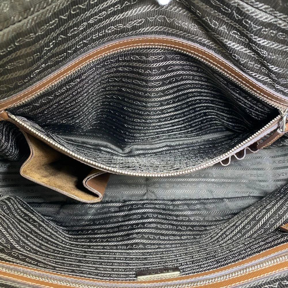 PRADA Business Bag Briefcase Handbag Triangle Logo Vs0305 Saffiano Leather Japan