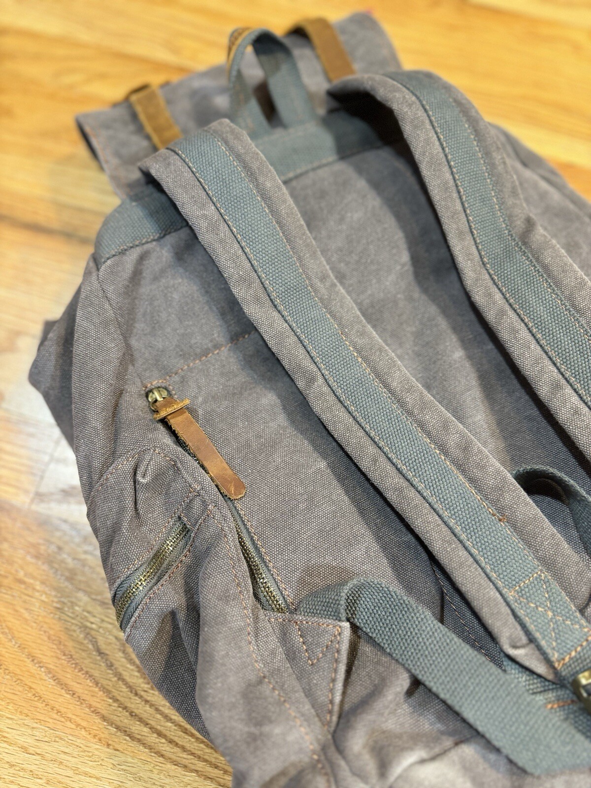Augur Strauss Canvas Backpack Grey And Green