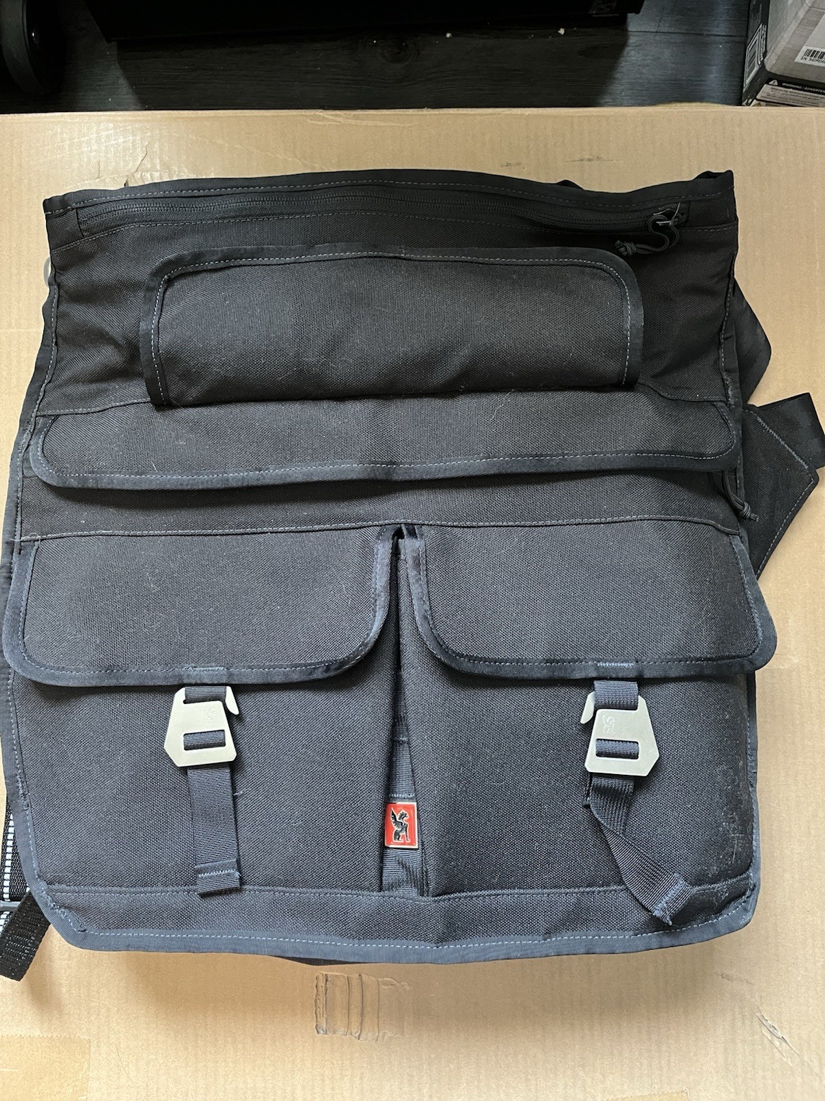 Chrome Industries Lieutenant Black Roll Top Messenger Bag USA Made