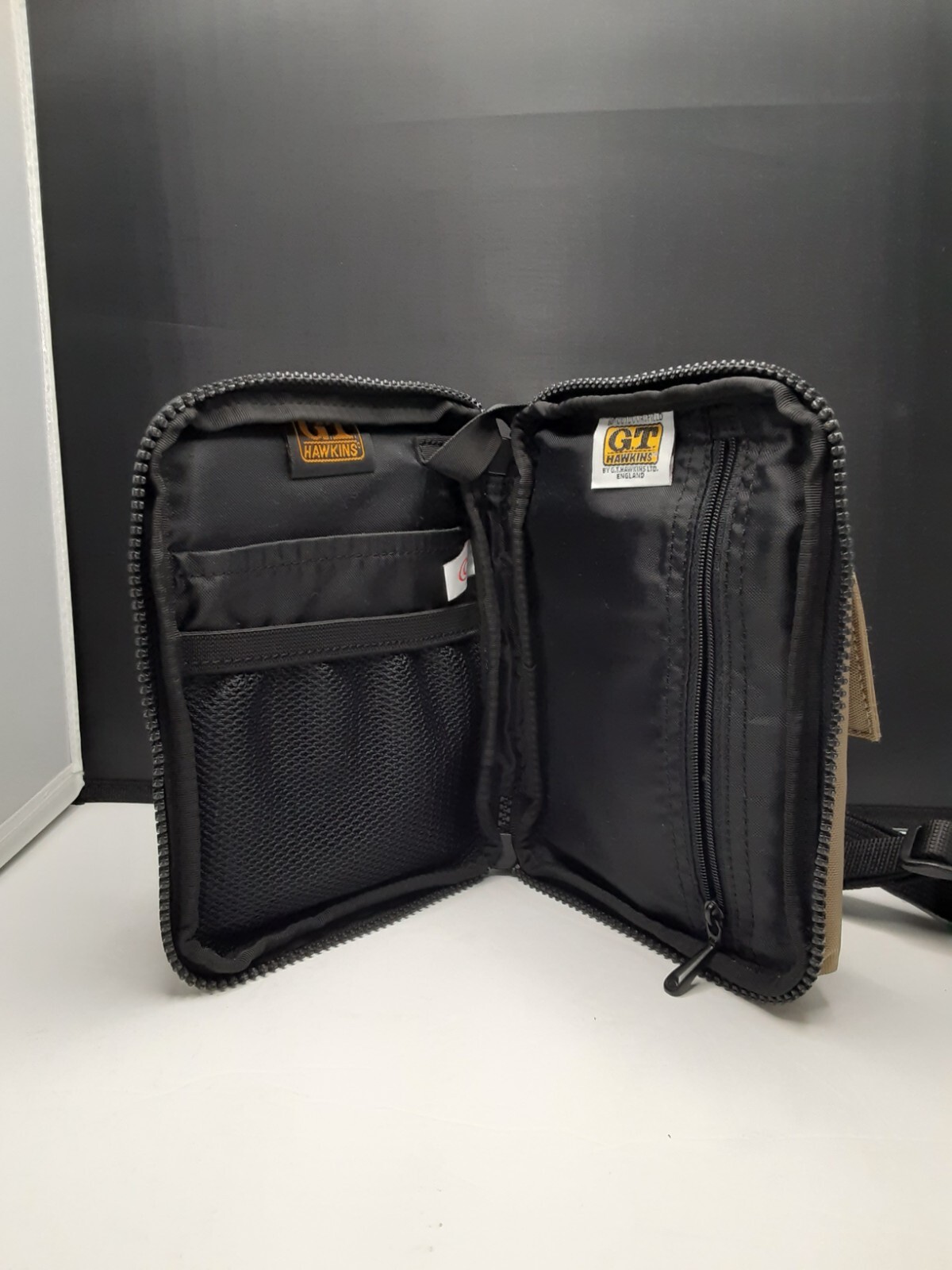 GT Hawkins Beige & Black Durable Outdoor Crossbody Bag 8×6 inches