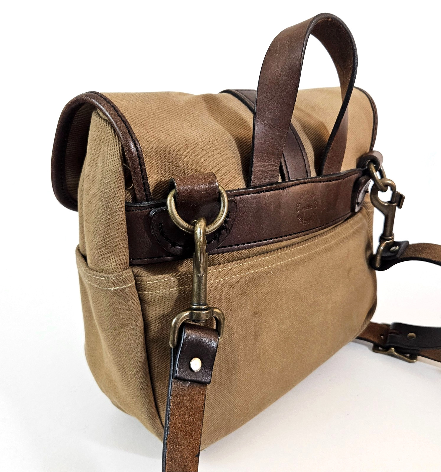 Filson Small Rugged Twill Field Bag, Tan Canvas, Made in USA | MSRP $465