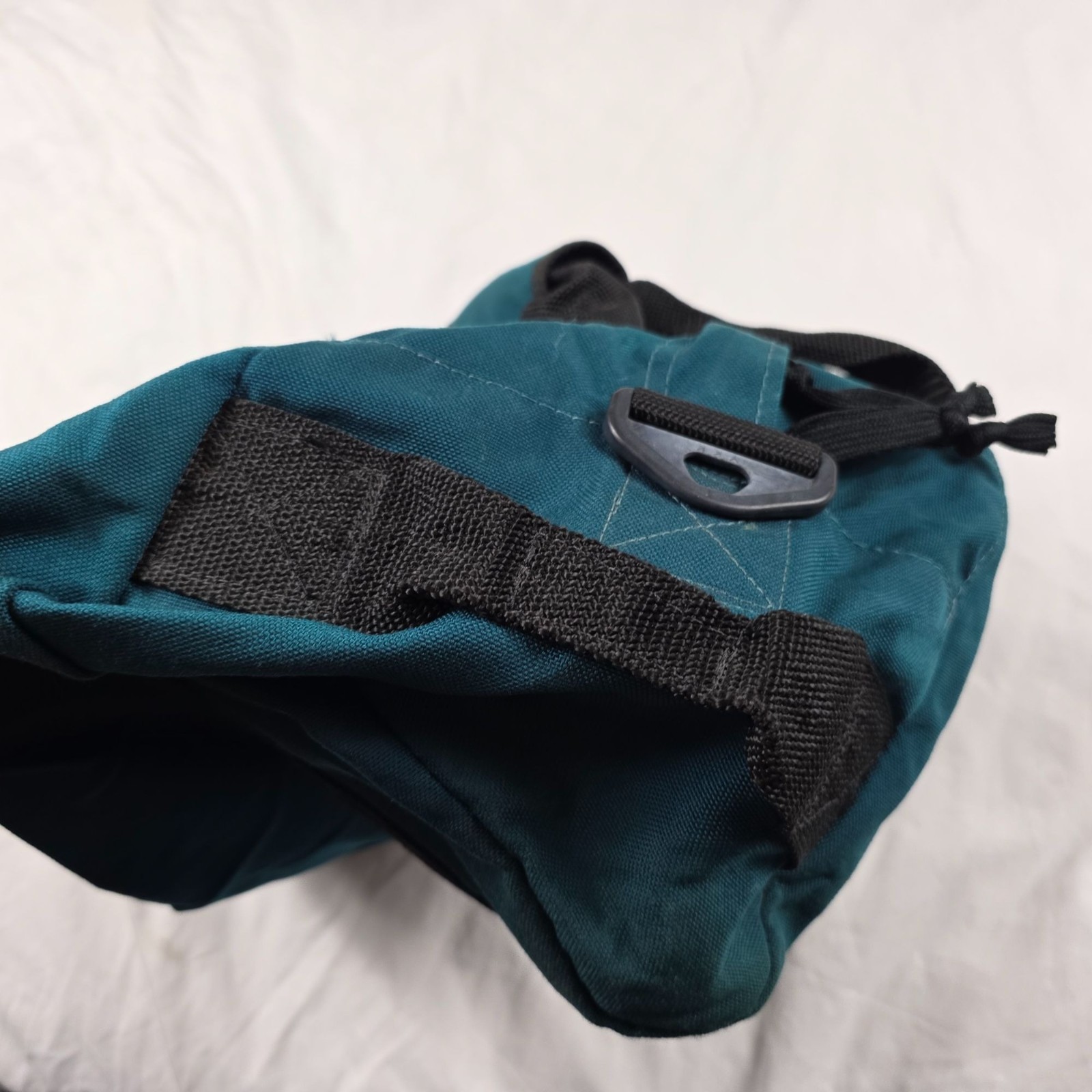 Vintage Eddie Bauer Small Blue Black Nylon Duffel Bag Outdoor Gear Made In USA